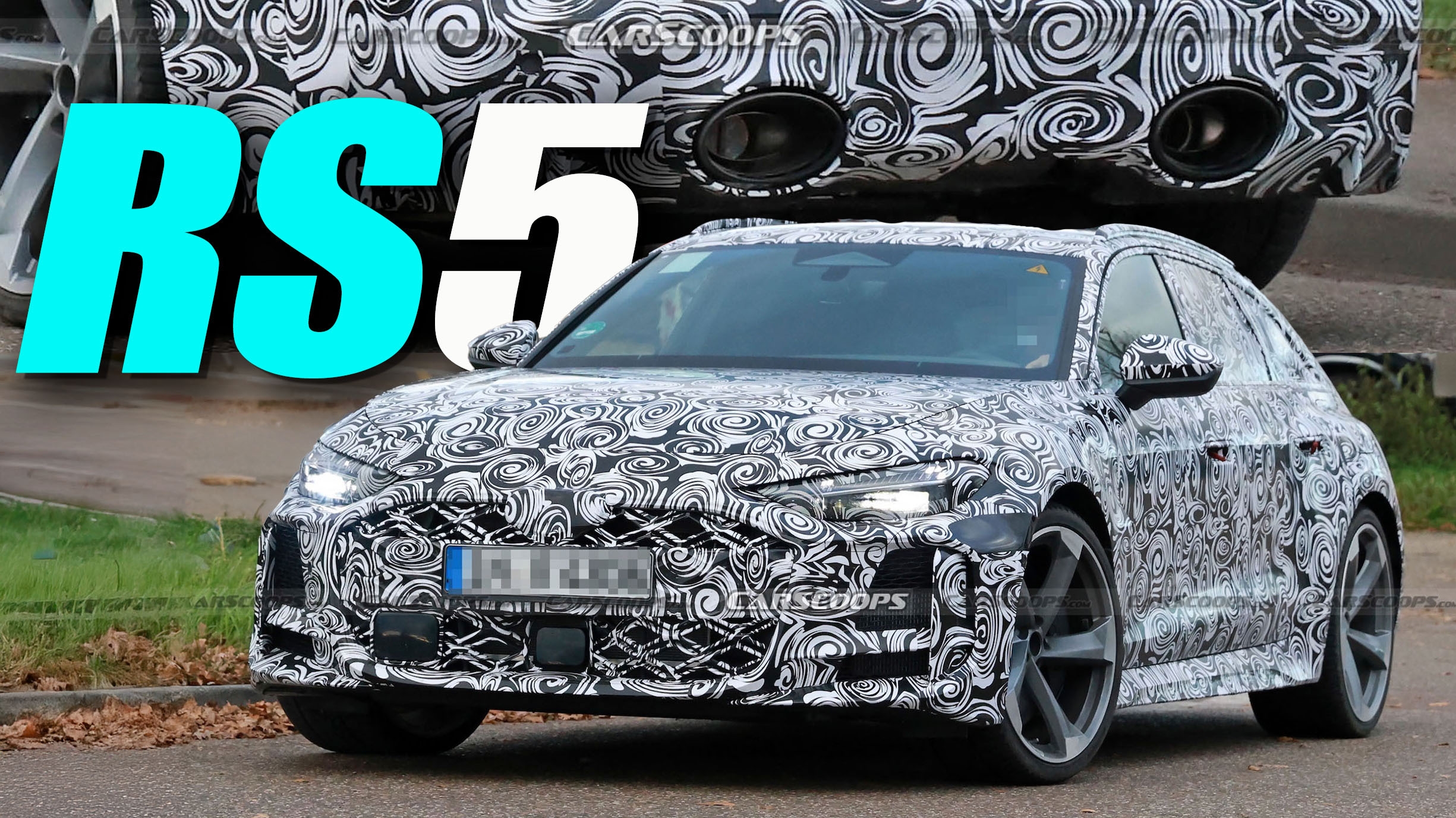 2026 Audi RS5 Avant Shows Off Hybrid Engine s Fat Oval Tailpipes Carscoops