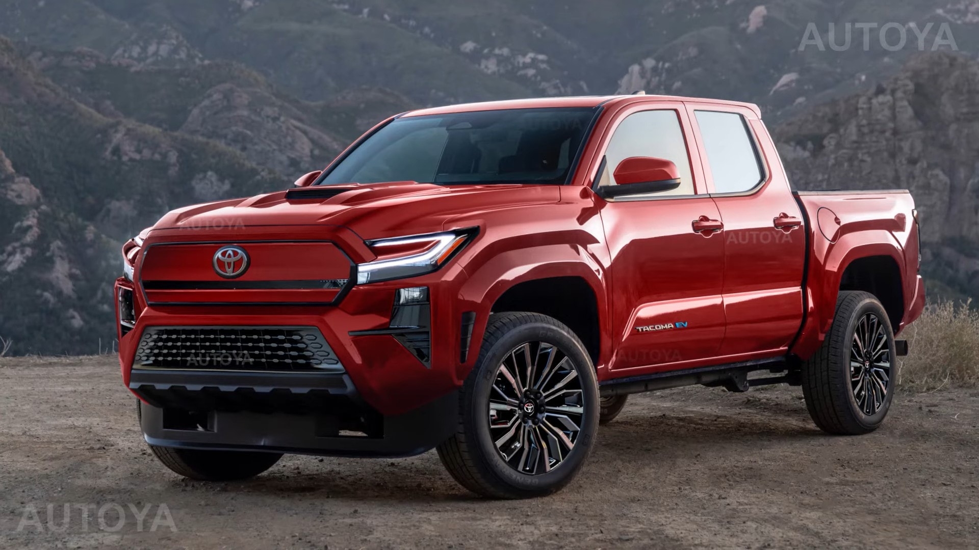 2026 Or 2027 Toyota Tacoma EV Springs To Life Across An Off Road 