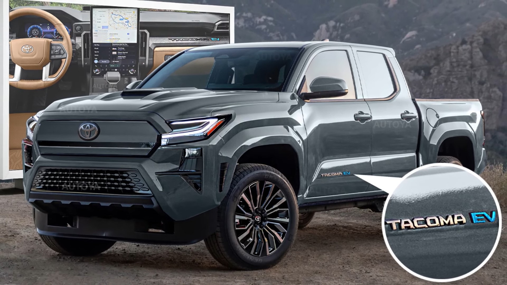 2026 Or 2027 Toyota Tacoma EV Springs To Life Across An Off Road 