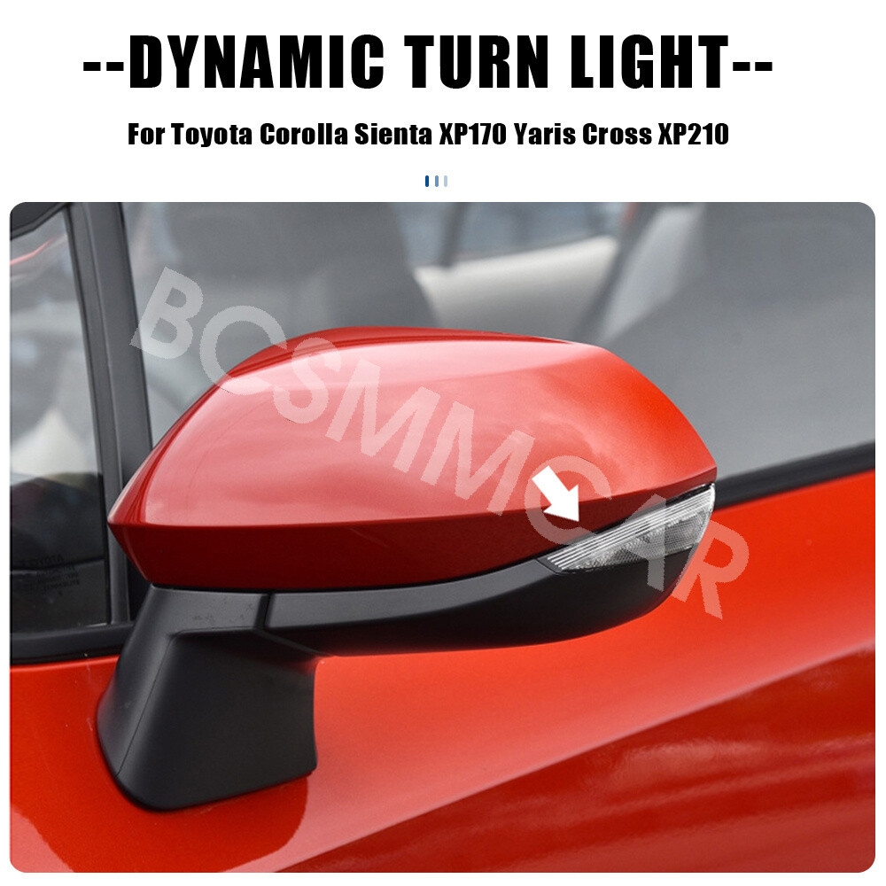 led dynamic turn signal side mirror lights fit for toyota sienta